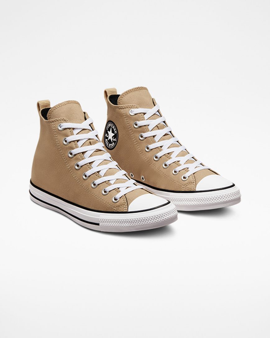 Zapatillas Altas Converse Chuck Taylor All Star Woven Twill Hombre Kaki Negras | PE L025E7